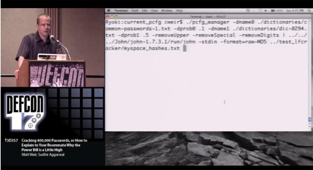 DEFCON 17. Взлом 400 000 паролей, или как объяснить соседу по комнате, почему счёт за электричество увеличился. Часть 2 - 3